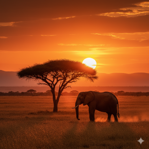 Paysage de savane au coucher du soleil pour illustrer les destinations incontournables en Afrique 2026.